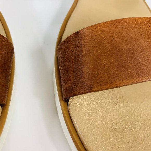 A Giannetti Bohemian Flat Slide Sandal Sz 8 Leather Double Strap Summer Italy - Picture 12 of 12